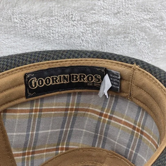 Goorin Bros Hat Fedora Fitted Mens Extra Large Gray Plaid Band Wool Blend Trilby - Picture 7 of 10